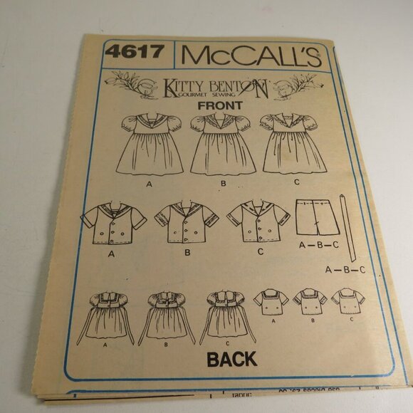 McCalls 4617 Clothing Pattern Kitty Benton (complete) Size 2 Boys & Girls - Picture 3 of 5